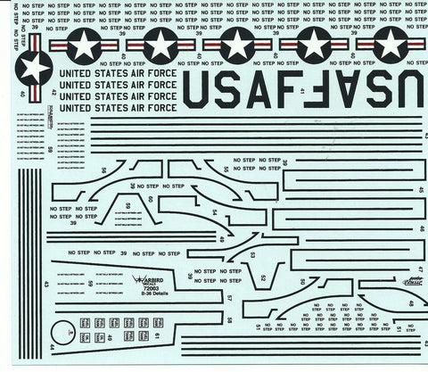 B-36 Peacemaker Standard Stencil Decals 1/72 WBD 72 003
