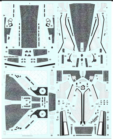 Warbird Space Shuttle Tile Details, Decals 1/200 01 For the Hasegawa Kit