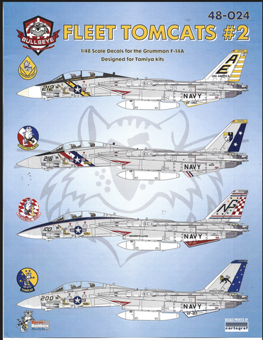 Bullseye, Fleet Tomcats, Colorful F-14A Tomcat Decals #2 1/48 024