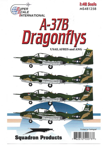 Super Scale USAF, AFRES & ANG A-37B Dragonfly Decals 1/48 1258