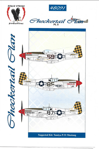 Eagle Strike, 'Checkertail Clan'  P-51 B/D Mustang Part II Decals 1/48 091
