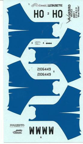 Warbird 352nd FG Blue Nose Decals 1/48, Princess Elizabeth WBD 48 011