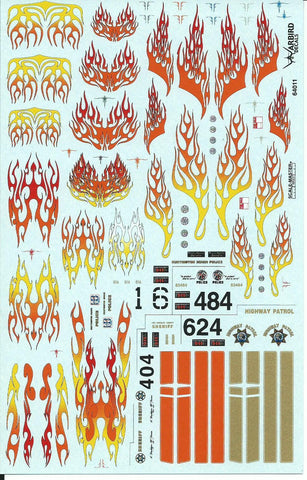 Hi Quality, Waterslide Flame Decals for 164 Diecast Cars 64011
