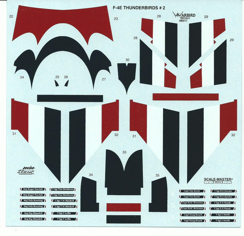 USAF Thunderbirds F-4E Phantom II 1/48 Decals WBD 48017
