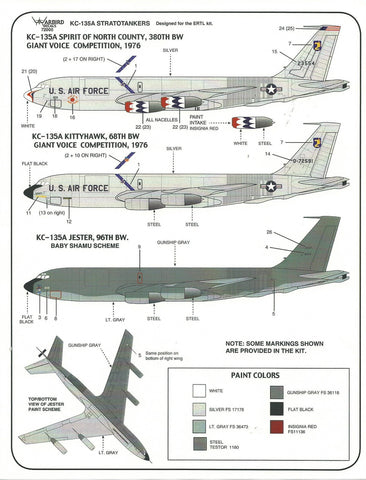 Warbird Colorful KC-135A Stratotanker Decals 1/72 008 Thunderbird Like Scheme