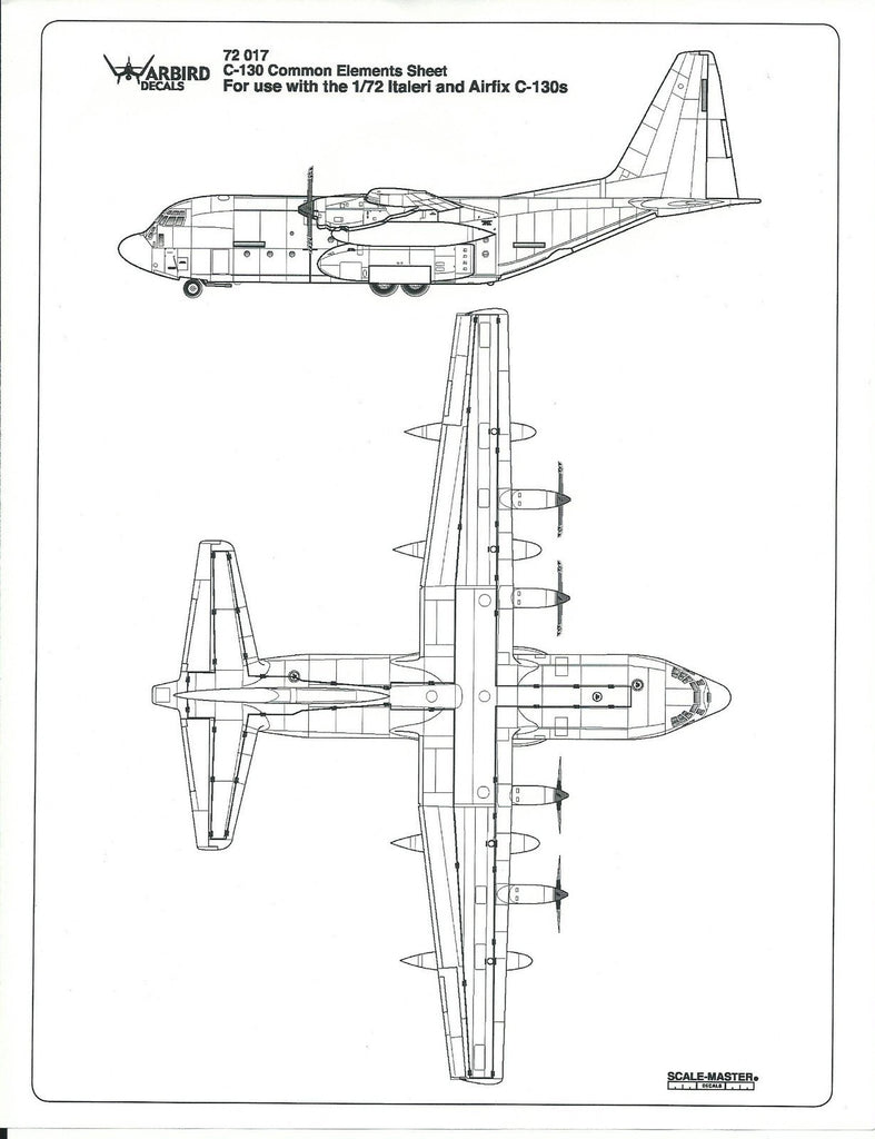 Warbird USMC Lo Viz, ANG, USAF C-130 Common Elements, Data Decals 1/72 017