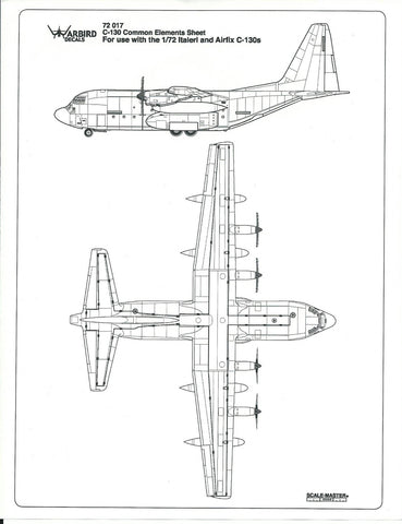 Warbird USMC Lo Viz, ANG, USAF C-130 Common Elements, Data Decals 1/72 017