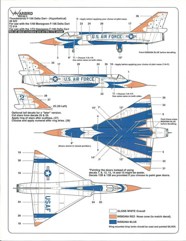 What If the Thunderbirds Flew the F-106 Delta Dart ? Decals 1/72 014