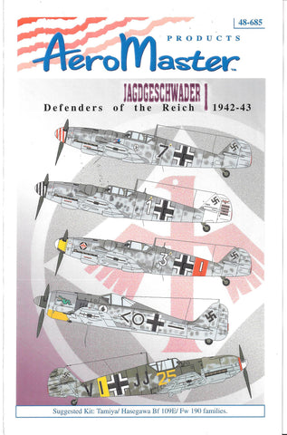 AeroMaster Defenders of the Reich 1942-43 'Jagdgeschwader', Bf-109, Fw190 Decals 1/48 685
