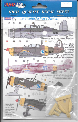 AML WWII Finnish Air Force, Multi-Aircraft Option Markings, Decals 1/72 022