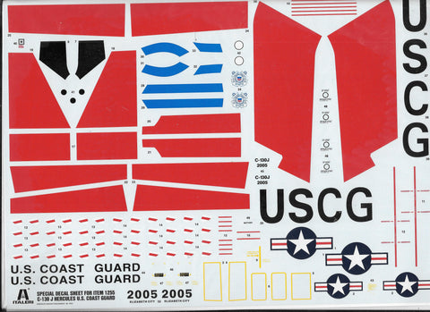 Italeri Limited Edition USCG Coast Guard C-130J 'Special' Decal Sheet in 1/72