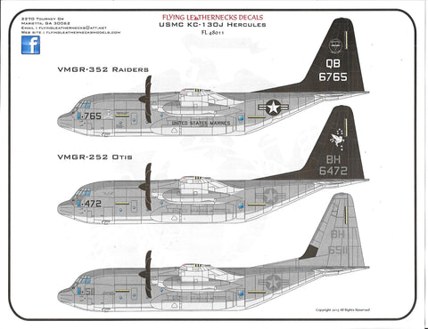 Flying Leathernecks USMC KC-130J Hercules Decals 1/48 011, VMGR-352, 252