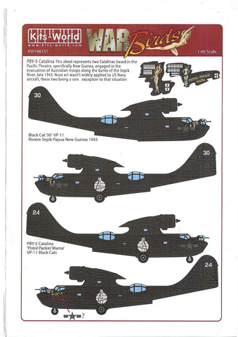 Kits-World PBY-5 Catalina Decals 1/48 157 VP-11 'Black Cats' Pistol Packin' Mama