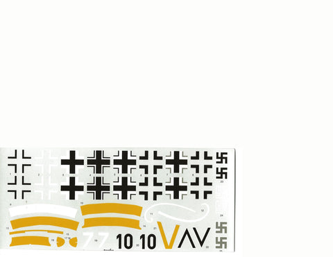 Loose WWII Fw-190 Iron Cross, Accurate Rudder Marking Decals 1/48, NO INSTRUCTIONS