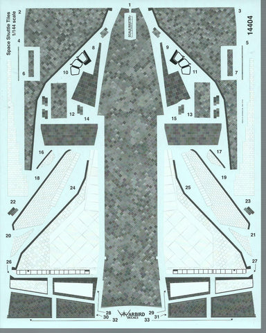 Warbird Decals Space Shuttle Tiles in 1/144 Fitted for the Revell kit