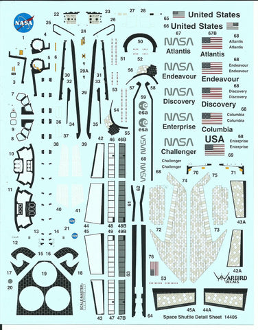 Warbird Decals, Space Shuttle Details Part II Decals 1/144 05