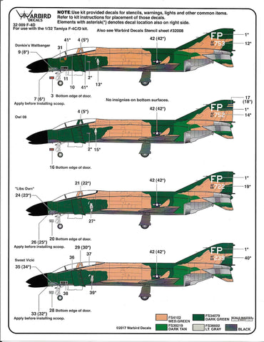 F-4 C/D Phantom, 497th TFS, 'Nite Owls' Decals 1/32 009