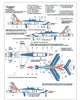 USAF Thunderbirds T-38 Talon Decals 1/48 039 For the Trumpeter Kit, 1974 Team