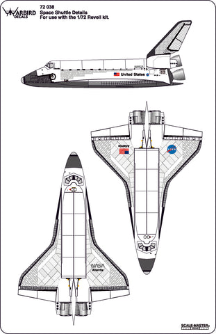 Warbird Decals Space Shuttle Exterior, Engine Details and More in 1/72 038