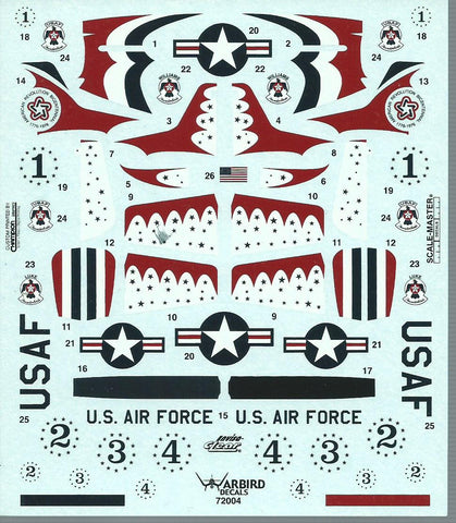 Warbird Decals, What if the Thunderbirds Flew in 1948?  P-51D Mustang Decals 1/72 004